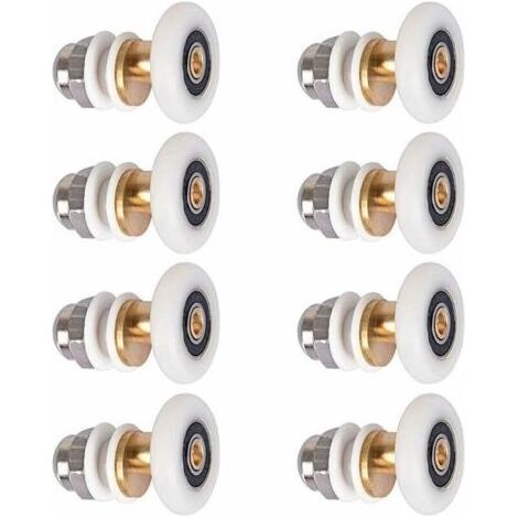 Shower cubicle rollers, sliding door rollers for shower cubicles, rollers, replacement rollers for rollers with 27 mm wheel diameter, 8 pieces (1/5)