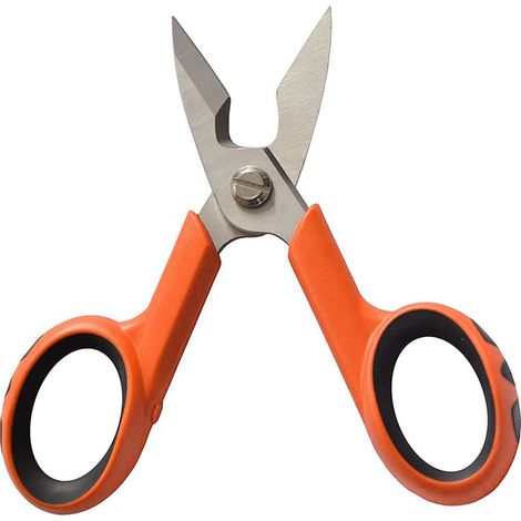 Forbici da elettricista professionale da 14 cm con lama seghettata - Forbici in acciaio inox con tacca spelafili (1/3)