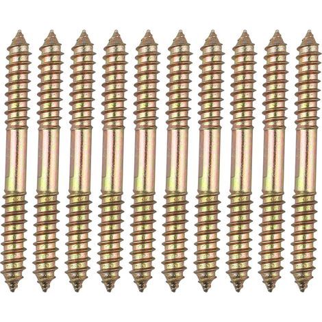 10 Möbelbefestigungsschrauben/Dübel – M8 x 80 mm Doppelkopf – Holz auf Holz (1/5)