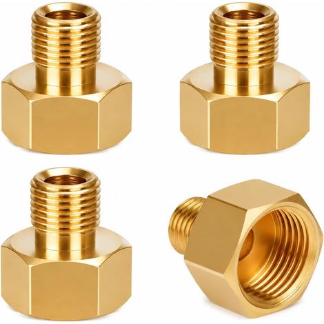 4PCS Raccords Gaz, Adaptateur de Gaz en Laiton, Connexion 1/2" Droite vers 1/4" Gauche, 1/2" IG vers 1/4" AG, Raccord Tuyau pour Réchaud de Camping, Cuisinière et Appareils GPL (1/5)