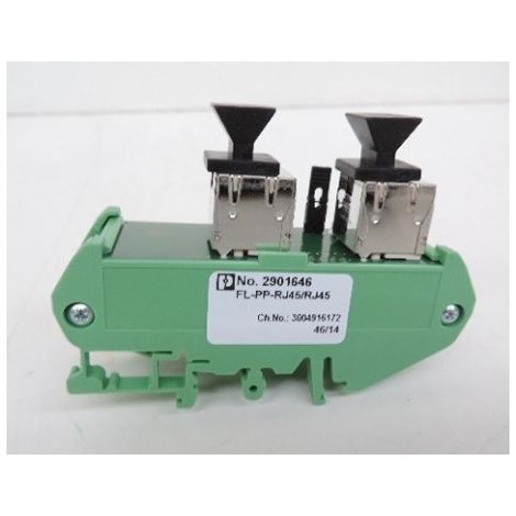 Panneau de brassage et de jonction 2 connecteurs RJ45 CAT5E montage sur profilé FL-PP-RJ45/RJ45 PHOENIX CONTACT 2901646