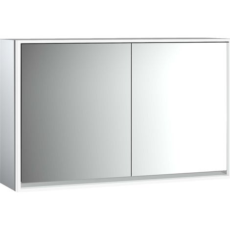 Armario con espejo iluminado emco loft, 1300mm, 2 puertas, modelo (1/5)