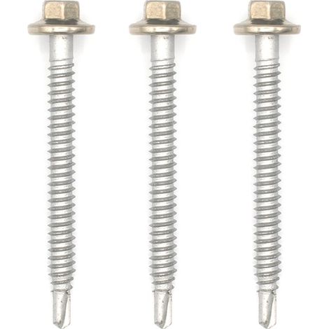 Faynot – 50 vis tête inox pour bois 6.3x65 mm – Acier galvanisé – Vissage rapide en série – Sachet de 50 vis