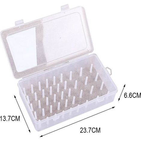 Boîte de rangement pour bobines de fils à coudre - Type Ivoire - Couleur Blanc - Accessoires Couture (1/3)