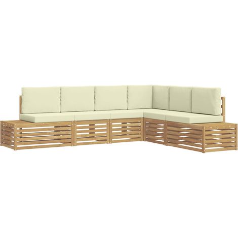 Set di divani da esterno Bianco 273 x 213,5 x 73 cm Poliestere vidaXL