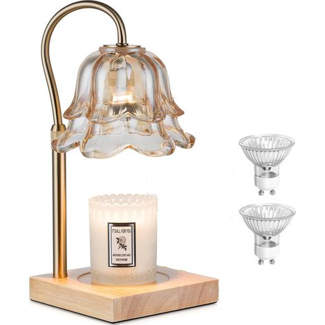 Goldene Duftlampe in Blumenform – Höhenverstellbar mit Timer, schmilzt Wachs ohne Flamme, elegante Wohndekoration, Geschenkidee