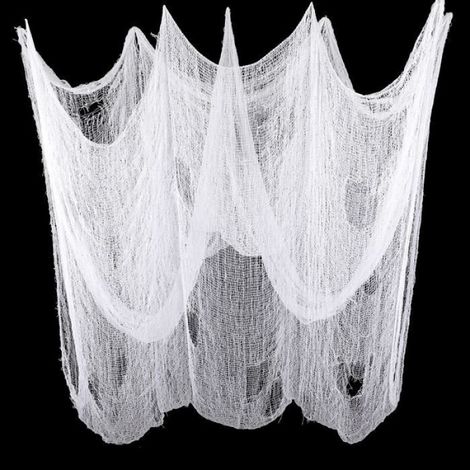 Halloween Chiffon Effrayant Suspendu,Spooky Chiffons de Décorations d'halloween,200CMx500CM,Blanc (1/4)