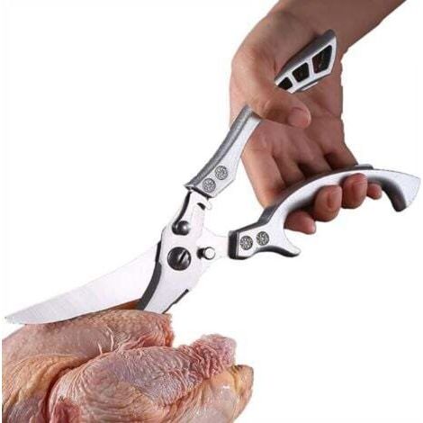 Kitchen scissors with metal handles for chicken, poultry, fish, meat, vegetables sharp stainless steel bone scissors