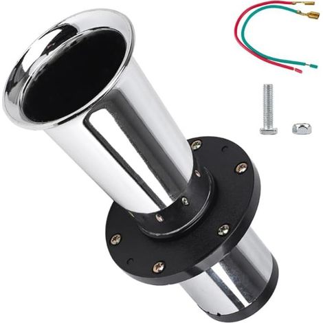 Clacson per auto d'epoca da 12 V - 110 dB, suono AHOOGA (AHH-OOO-GAH)  Adatto per auto, camion, "Old Jalopy" d'epoca (argento), OUYLAF (1/5)