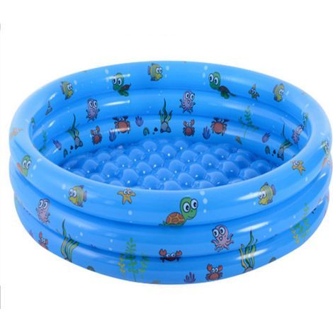Rundes Kinderplanschbecken, aufblasbares PVC-Kinderbecken, Aufstellbecken mit Ozeanmotiv für den Garten, für Kinder, Erwachsene und Familien (10035CM) (1/5)