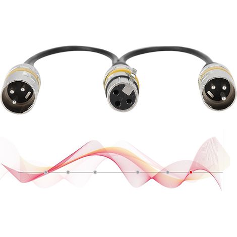 Câble d'Extension Audio XLR 30cm, Double Mâle vers Femelle pour Micro Canon Jaune (1/4)