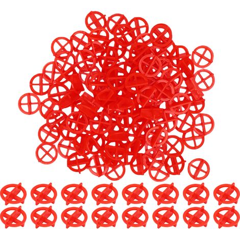 500 distanziatori per piastrelle rimovibili da 1/16 di pollice (2 mm), riutilizzabili, per sistema di livellamento di pareti e pavimenti, colore rosso, 2,0 mm. (1/5)