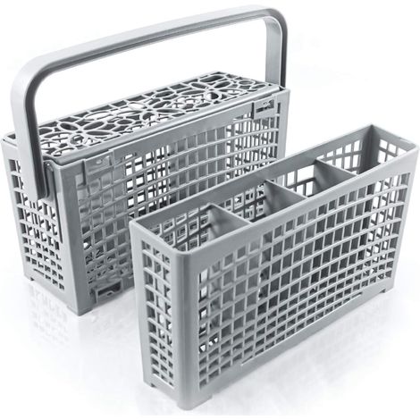 Cesta para cubiertos para lavavajillas [23 x 8,5 y 4,5 x 13,5 cm]. Cesta para lavavajillas con innovadora solución 2 en 1: cesta para cubiertos universal y resistente al calor para lavavajillas.