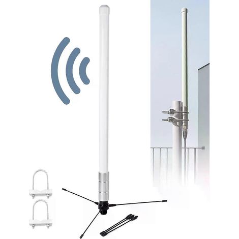 144/430 MHz VHF/UHF Dualband-Fiberglas-Außenantenne, wasserdicht, mit Montagehalterung und Erdungsplatte für Funkgeräte (1/4)