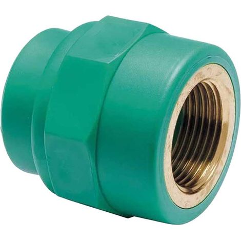 RIDUZIONE FILETTATA FEMMINA IN PPR VERDE PN25 Ø32 x 1""F