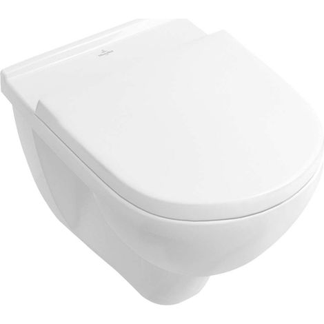 Villeroy & Boch – Cuvette WC suspendue ovale avec bride – Porcelaine sanitaire – Blanc alpin – Largeur 360 mm – Profondeur 560 mm – Rinçage haute performance 3/6 litres