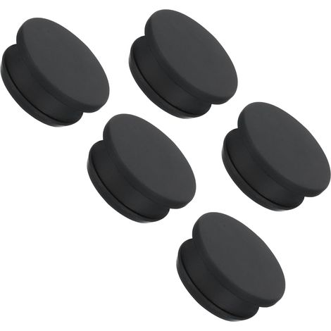 5 Pcs Push Lock Silicone Hole Plug 29mm Diameter Panel Seal for Flush Panel Round Rubber Stopper for Kitchen Partitions Black (1/5)