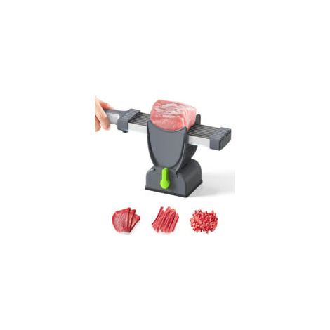 Trancheuse à viande fraîche, épaisseur réglable 2 ou 4 mm, couteau de cuisine 17 en 1 en acier inoxydable, trancheuse à viande manuelle, trancheuse de porc de bœuf, ne convient pas à la viande congelé (1/5)