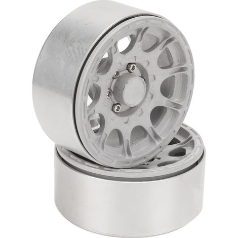 Stück 1,9 Zoll Aluminiumlegierungsnaben, silberne Beadlock-Felgen für Axial SCX10 RC-Car (1/5)