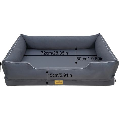 Orthopädisches Hundebett, atmungsaktiver Stoff, abnehmbarer waschbarer Bezug, L 94.5x67x19.5cm (1/2)