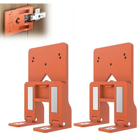 Entretoise d'installation de charnière magnétique, outil d'alignement des écarts 2,6 mm pour installation porte d'armoire, rapide, gabarit magnétique 2 Pièces. Taille unique (1/5)