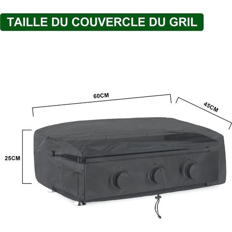 Housse de barbecue 60x45x25cm – Housse de protection en polyester 210D – Résistante aux UV et à l'eau – Cordon de serrage pour maintien - GAZ 210 D (1/5)