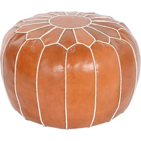 Cojin Suelo Piel 50X50X40 Camel MB207473 (1/4)