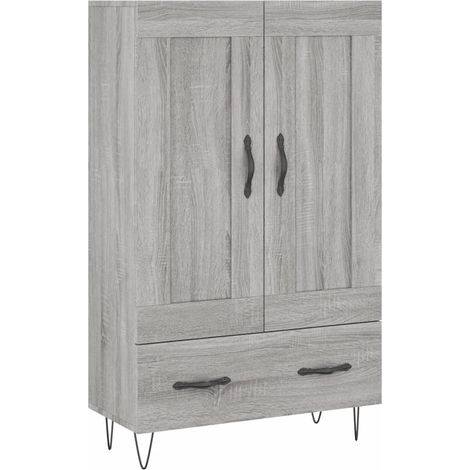 Credenza credenza cassettiera mobile contenitore organizer cucina soggiorno soggiorno alto Sonoma 69,5 x 31 x 115 cm pannelli compositi grigio 020035402
