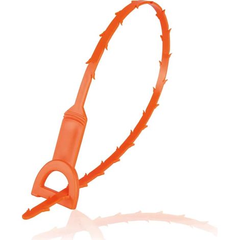 Brosse spirale de débouchage - 50,5 cm de long, orange, convient pour les éviers, les canalisations, les tuyaux d'évacuation, les baignoires - déboucheur (lot de 8) (1/5)