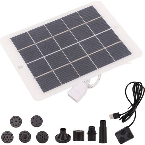 Fontaine Solaire, Kit de Pompe à Eau Solaire à économie d'énergie pour Jardin (1/5)