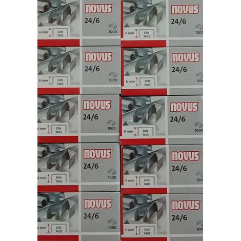 Novus 040-0158 Tipo (punti metallici): 24/6 Punti metallici 1000 pz. 1.000 Pz/Conf Capacità di impilatura: 30 fogli