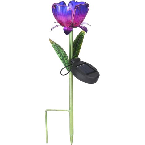 Lampe solaire LED en forme de fleur, lanterne décorative à piquet, étanche IP55, éclairage extérieur pour allée, pelouse, jardin et aménagement paysager (1/2)