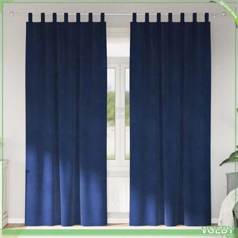 Rideaux occultants - FAFEISY - 4107207 - Velours - Bleu foncé - 140 x 260 cm (lot de 2) (1/5)