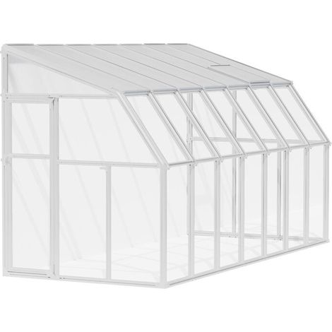 Palram – Véranda Sun Room 2x4,5m blanche – Structure en résine et aluminium – Panneaux polycarbonate double paroi – Résistante aux UV