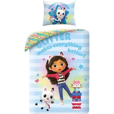 Housse De Couette Et Taie Doreiller - 100 % Coton - 140 x 200 cm + 70 x 90 cm - Reversible - Lot De 2 Pieces