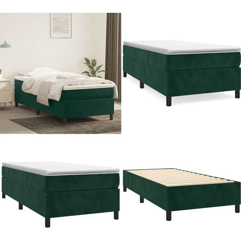 Bettgestell ohne Matratze Dunkelgrün 90x190 cm Samt - Samtbett - Doppelbett - Boxspringbetten - Betten Günstig - Nachttisch - Home & Living