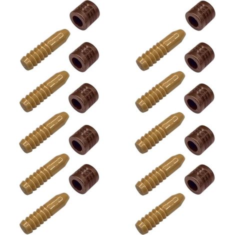10x Goupille de guidage centrage pion en plastique mâle femelle Etagère coulissante Rallonge de table Meuble Universel, marron clair (1/5)
