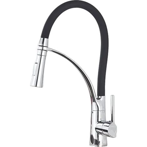 Grifo de cocina con rociador extraíble, diseño moderno, cromado. (1/2)