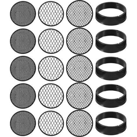 Lot de 5 tamis à mailles (20 pièces), tamis de jardin, outil de jardinage, tamis à terre, noir