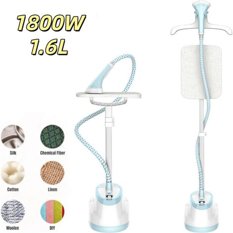 Défroisseur Vertical professionnel 2 en 1, Vapeur Puissant Portable Vêtements 1800W, 1.6L, 10 vitesses, repassage plat et sur cintre