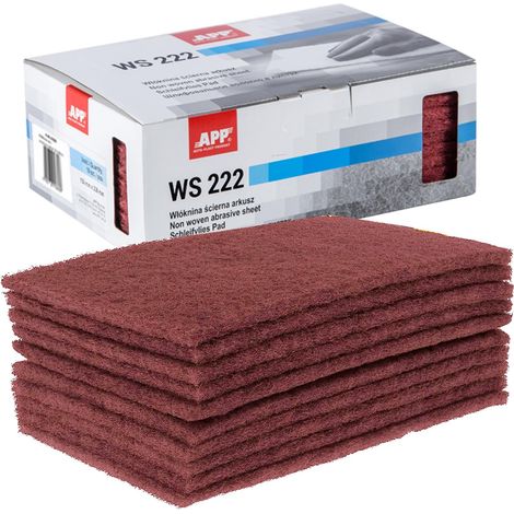 APP WS 222 Tampons abrasifs 150 x 230 mm Rouge, 10 pièces, grain 320-360 (1/4)