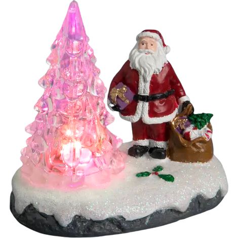 Weihnachtsdeko LED, Weihnachtsmann mit Weihnachtsbaum (1/2)