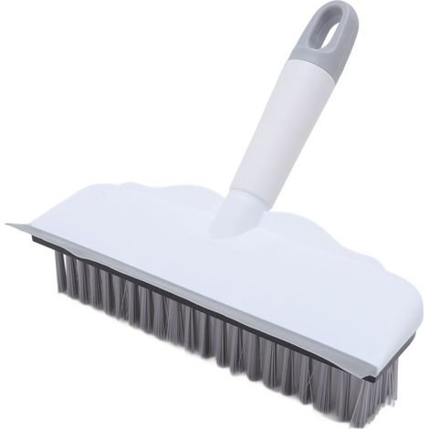 Cepillo para suelos 2 en 1 con cerdas rígidas, rascador de agua y cepillo de limpieza portátil para baño, cocina y fregadero.