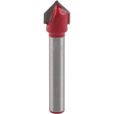 V-Nut-Fräser für Holzbearbeitung, 90°-Nut, 10 mm Schneidkantendurchmesser, 6 mm Schaft