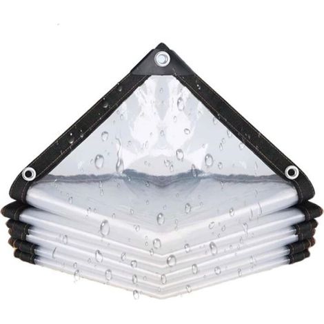 Bâche étanche transparente 1x2m avec œillets, protection pour poulailler, résistante à la poussière et à la pluie (1/4)