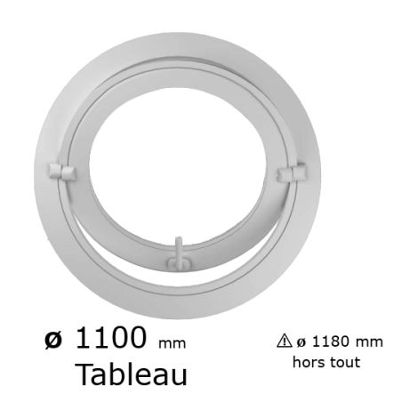 Fenêtre ronde basculante PVC vitrage clair diam. 110 cm tableau pour pose en neuf