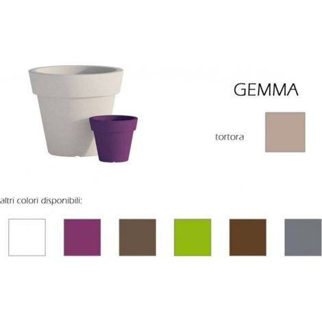 Vase design moderne Ø50 H44 en polymère gris tourterelle résistant pour l'intérieur et l'extérieur - Fabriqué en Italie - Monacis (1/5)