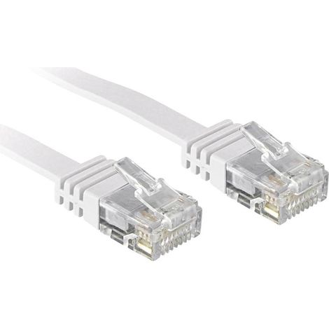 Câbles réseau et DAC LINDY Cat.6 Ribbon Patch Cable Unshielded White 5m Without Shielding (1/4)