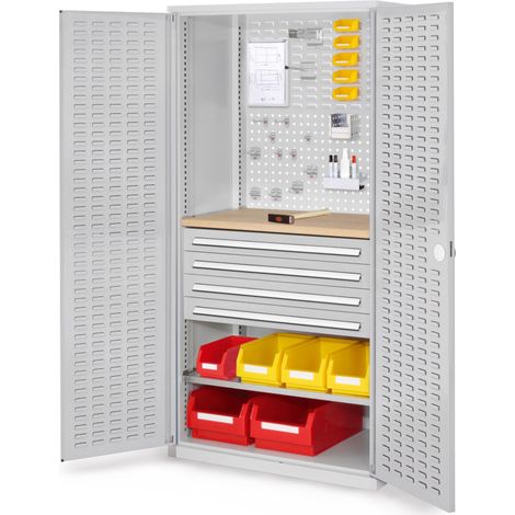 Kappes ®RasterPlan Schubladenschränke 1950x1000x600mm Schlitzplattentüren Modell 26 lichtgrau