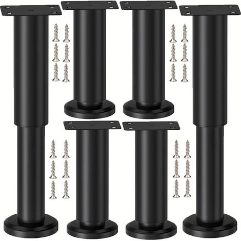 Stück verstellbare Metallmöbelfüße in Schwarz, 18-30 cm (1/5)